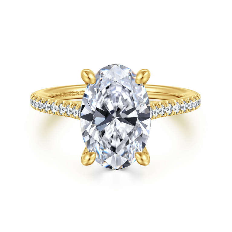 Abbie - 14K Yellow Gold Oval Diamond Engagement Ring - 0.21 ct - Shot 1