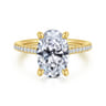 Abbie - 14K Yellow Gold Oval Diamond Engagement Ring - 0.21 ct