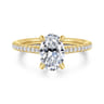 Abbie - 14K Yellow Gold Oval Diamond Engagement Ring - 0.21 ct