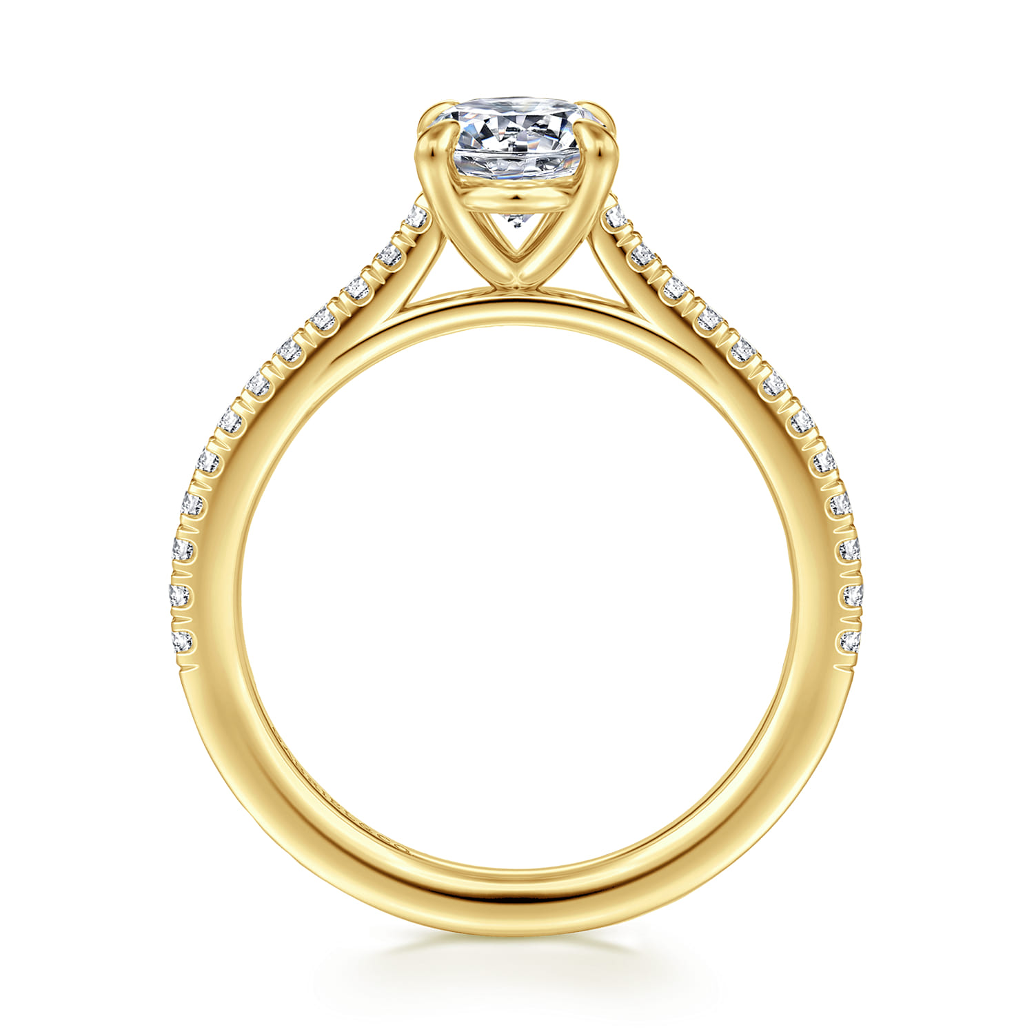 Abbie - 14K Yellow Gold Oval Diamond Engagement Ring - 0.21 ct - Shot 2
