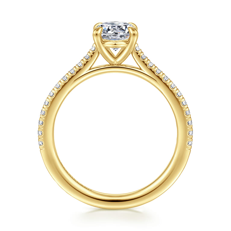 Abbie - 14K Yellow Gold Oval Diamond Engagement Ring - 0.21 ct - Shot 2