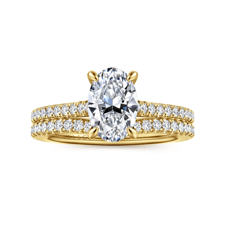Abbie - 14K Yellow Gold Oval Diamond Engagement Ring - 0.21 ct - Shot 4