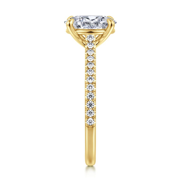 Abbie - 14K Yellow Gold Oval Diamond Engagement Ring - 0.21 ct - Shot 5