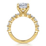 Silvey - 14K Yellow Gold Oval Single Prong Diamond Engagement Ring - 0.7 ct