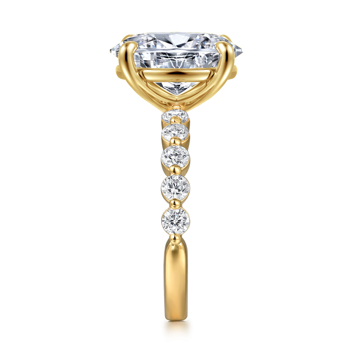 Silvey - 14K Yellow Gold Oval Single Prong Diamond Engagement Ring - 0.7 ct - Shot 4