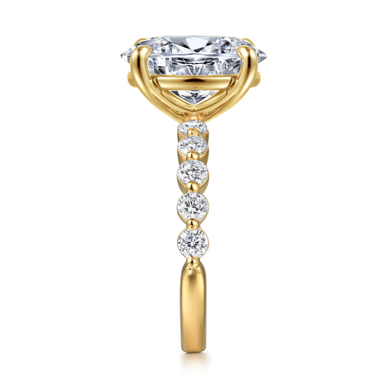 Silvey - 14K Yellow Gold Oval Single Prong Diamond Engagement Ring - 0.7 ct - Shot 4