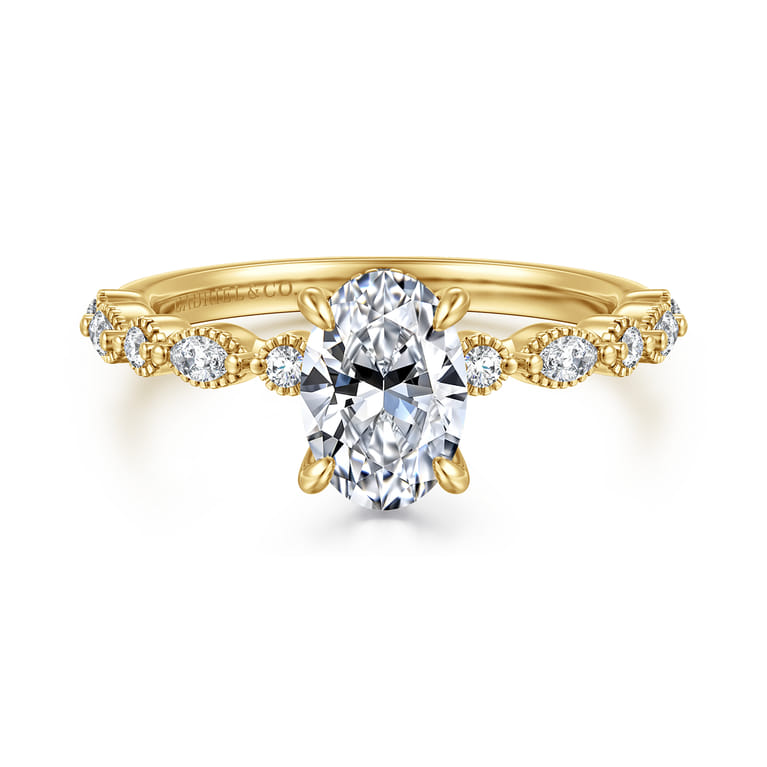 Lanna - 14K Yellow Gold Oval Diamond Engagement Ring - 0.29 ct - Shot 1