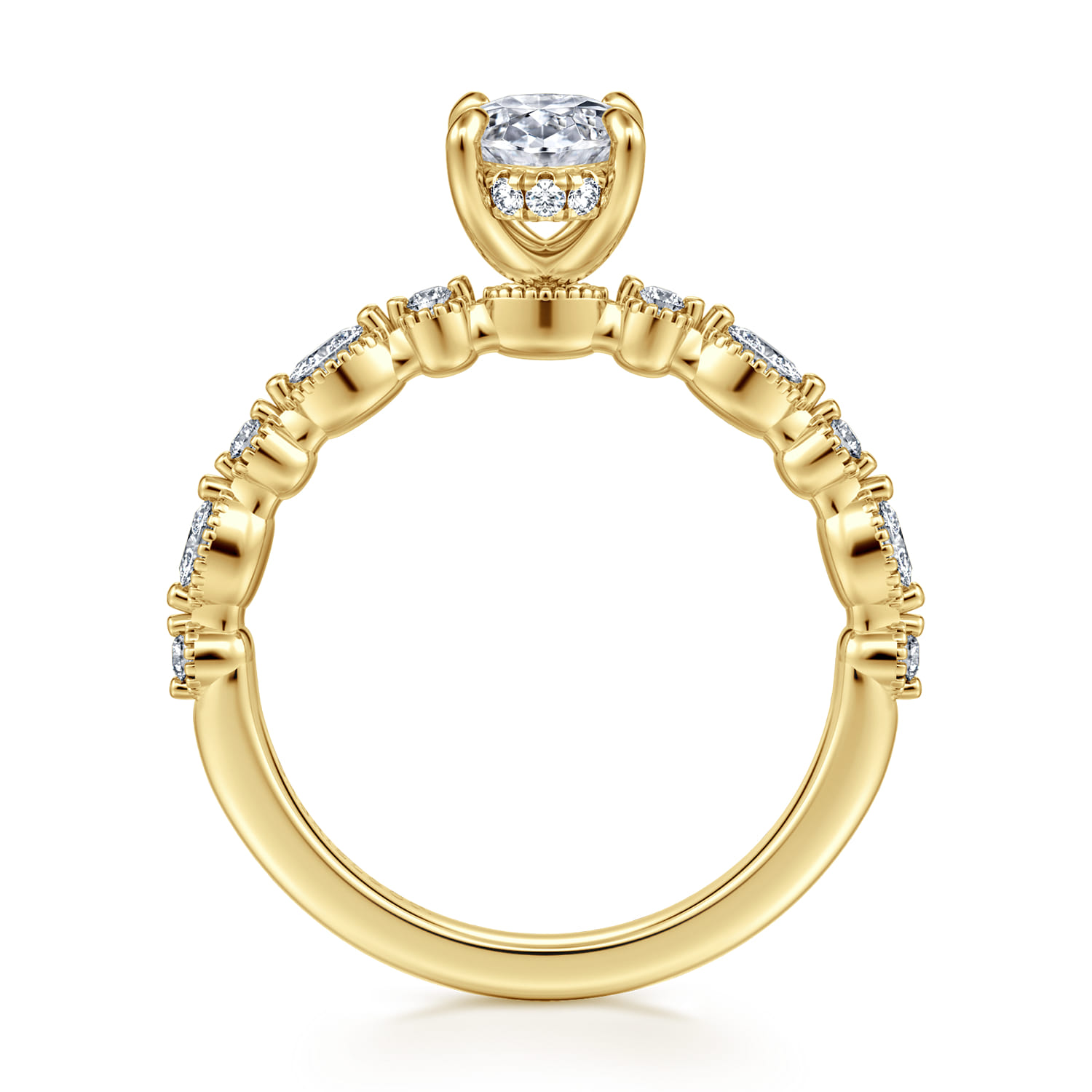 Lanna - 14K Yellow Gold Oval Diamond Engagement Ring - 0.29 ct - Shot 2