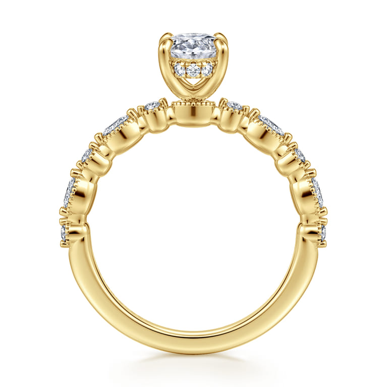 Lanna - 14K Yellow Gold Oval Diamond Engagement Ring - 0.29 ct - Shot 2