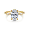 Lanna - 14K Yellow Gold Oval Diamond Engagement Ring - 0.3 ct