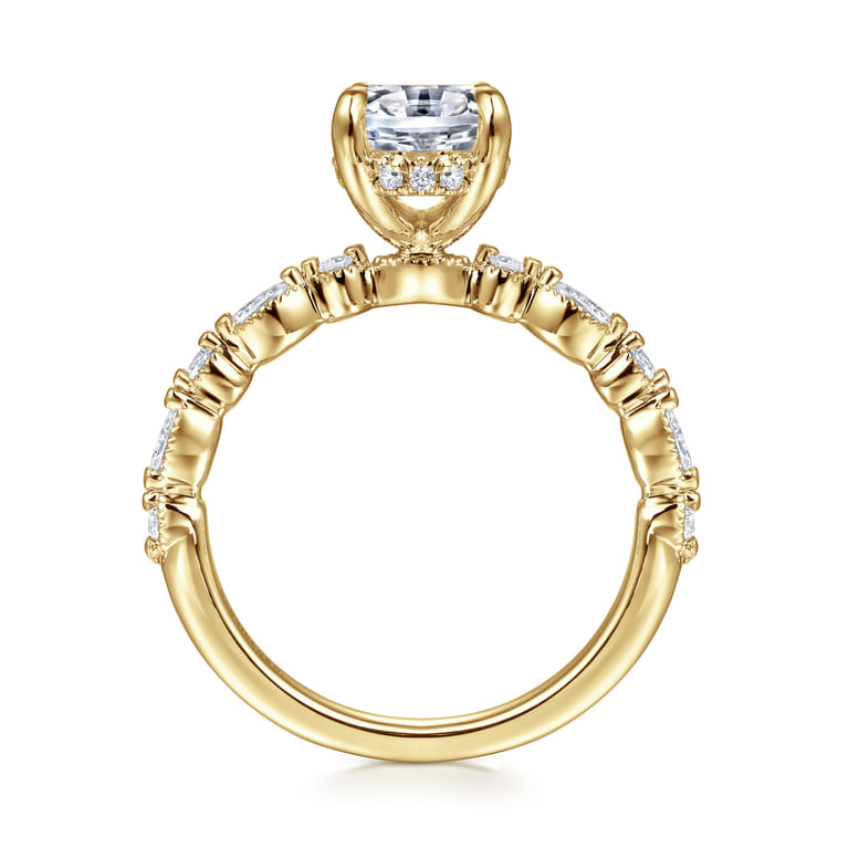 Lanna - 14K Yellow Gold Oval Diamond Engagement Ring - 0.3 ct - Shot 2