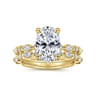 Lanna - 14K Yellow Gold Oval Diamond Engagement Ring - 0.3 ct