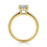 Franka - 14K Yellow Gold Oval Hidden Halo Diamond Engagement Ring - 0.3 ct