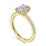 Franka - 14K Yellow Gold Oval Hidden Halo Diamond Engagement Ring - 0.3 ct