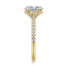 Franka - 14K Yellow Gold Oval Hidden Halo Diamond Engagement Ring - 0.3 ct
