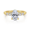 Eva - 14K Yellow Gold Oval Diamond Engagement Ring - 0.3 ct