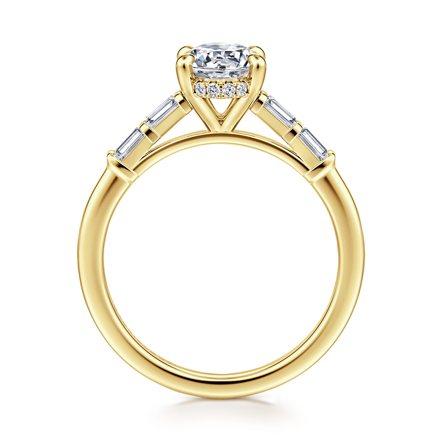 Eva - 14K Yellow Gold Oval Diamond Engagement Ring - 0.3 ct - Shot 2