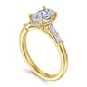 Eva - 14K Yellow Gold Oval Diamond Engagement Ring - 0.3 ct