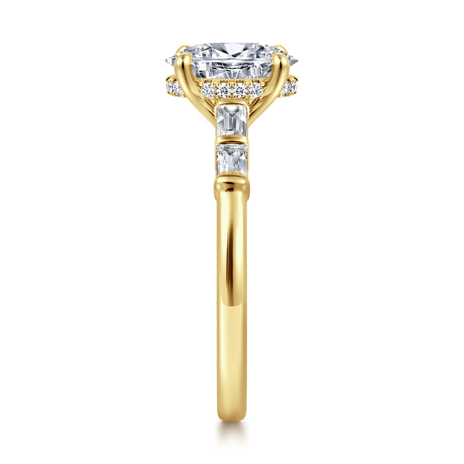 Eva - 14K Yellow Gold Oval Diamond Engagement Ring - 0.3 ct - Shot 4