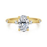 Frances - 14K Yellow Gold Oval Diamond Engagement Ring - 0.12 ct