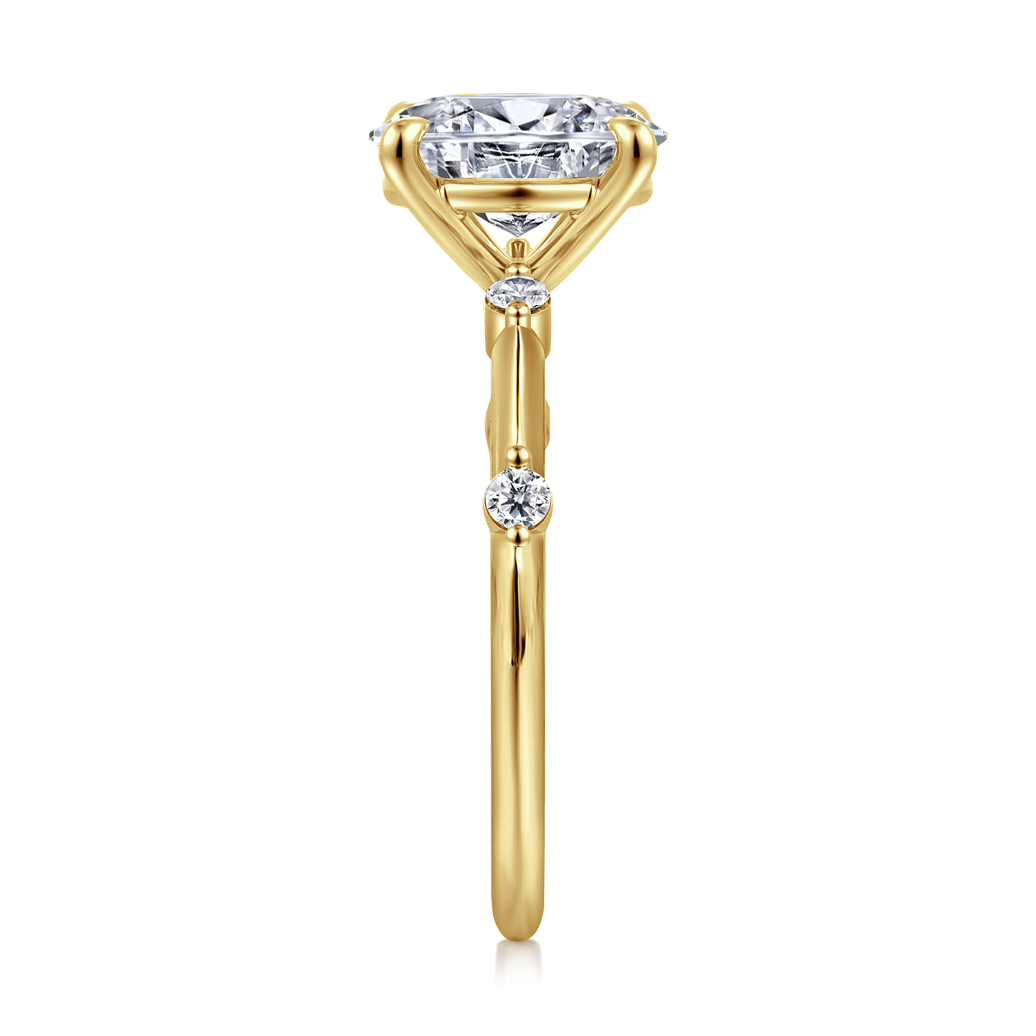 Frances - 14K Yellow Gold Oval Diamond Engagement Ring - 0.12 ct - Shot 5