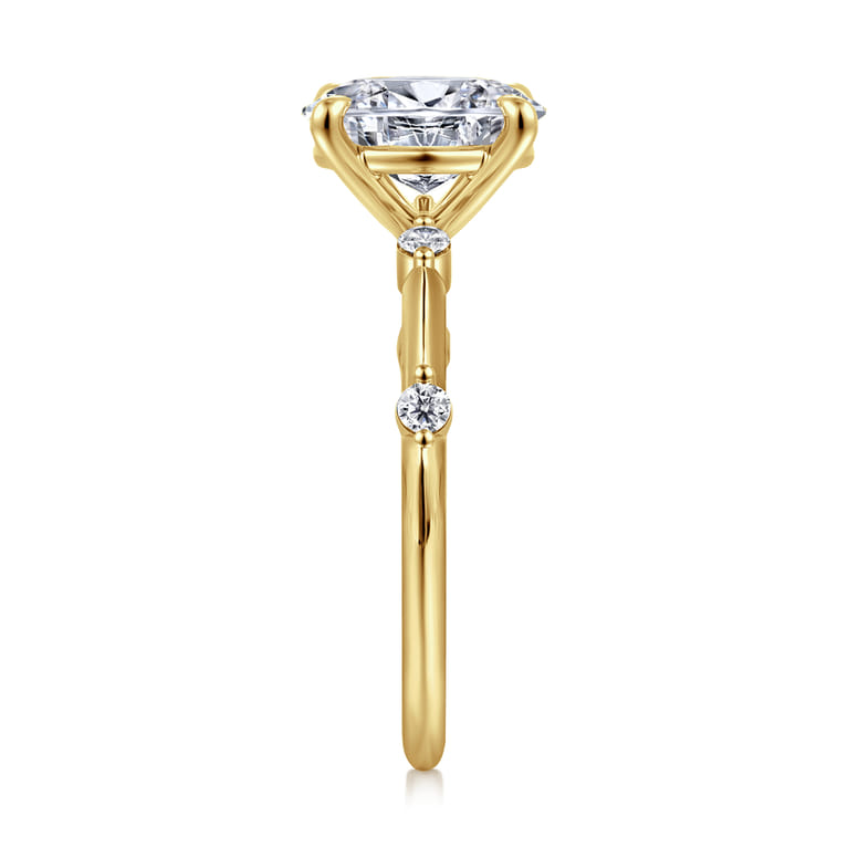 Frances - 14K Yellow Gold Oval Diamond Engagement Ring - 0.12 ct - Shot 5