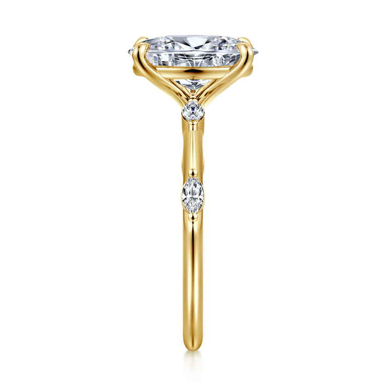 Marline - 14K Yellow Gold Oval Diamond Engagement Ring - 0.17 ct - Shot 5