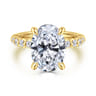 Kim - 14K Yellow Gold Oval Diamond Engagement Ring - 0.4 ct