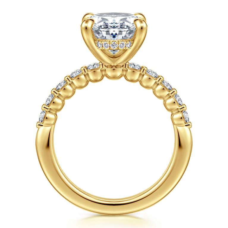 Kim - 14K Yellow Gold Oval Diamond Engagement Ring - 0.4 ct - Shot 2
