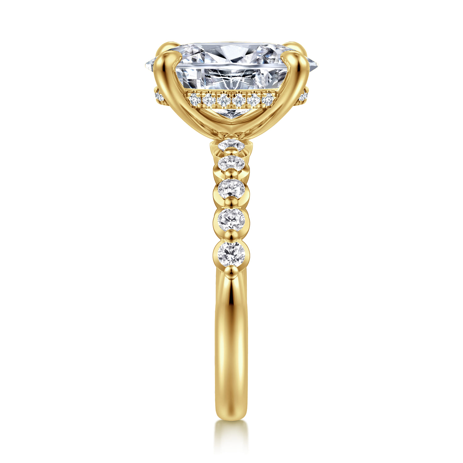 Kim - 14K Yellow Gold Oval Diamond Engagement Ring - 0.4 ct - Shot 4