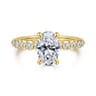 Kim - 14K Yellow Gold Oval Diamond Engagement Ring - 0.4 ct