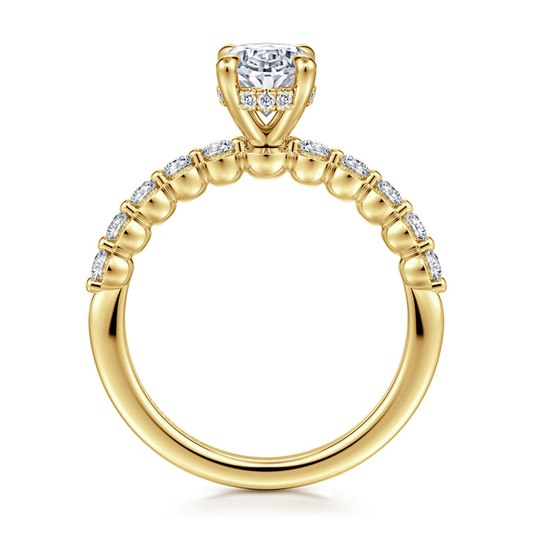 Kim - 14K Yellow Gold Oval Diamond Engagement Ring - 0.4 ct - Shot 2