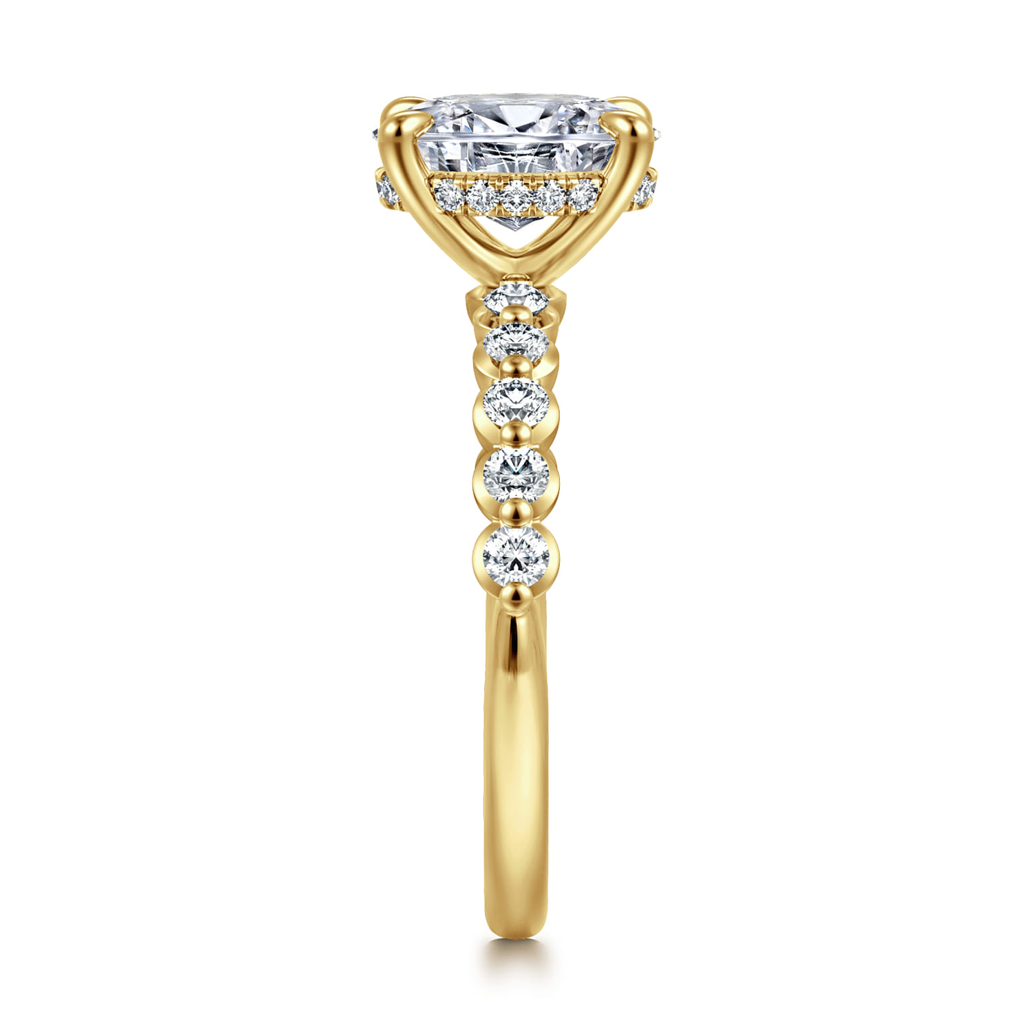 Kim - 14K Yellow Gold Oval Diamond Engagement Ring - 0.4 ct - Shot 4