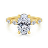 Posh - 14K Yellow Gold Oval Diamond Engagement Ring - 0.5 ct