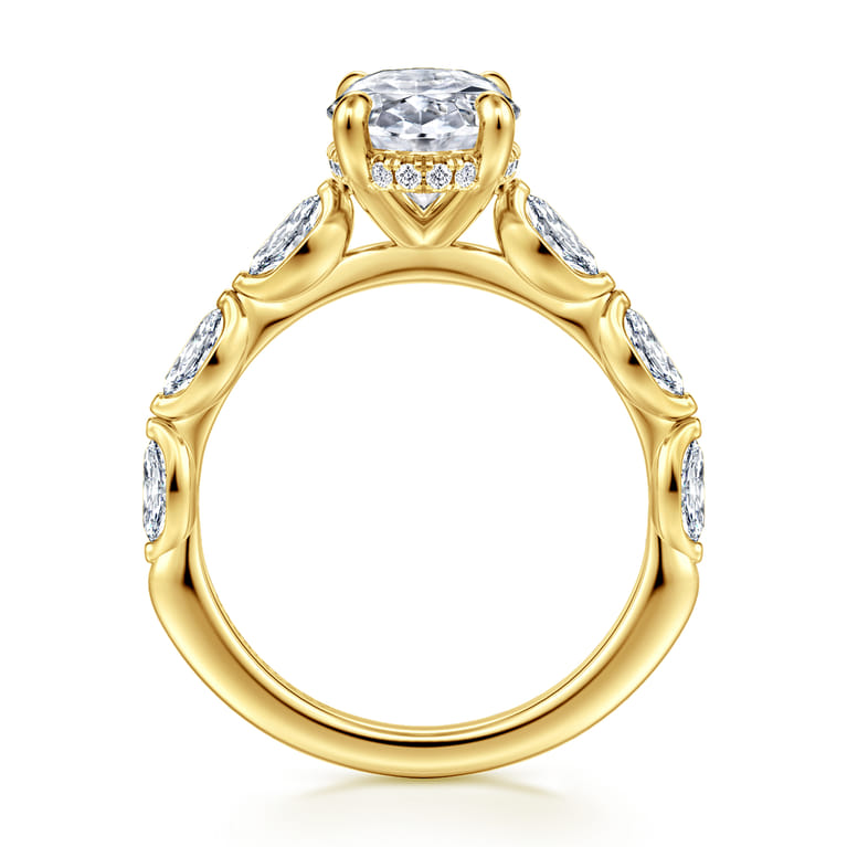 Posh - 14K Yellow Gold Oval Diamond Engagement Ring - 0.5 ct - Shot 2