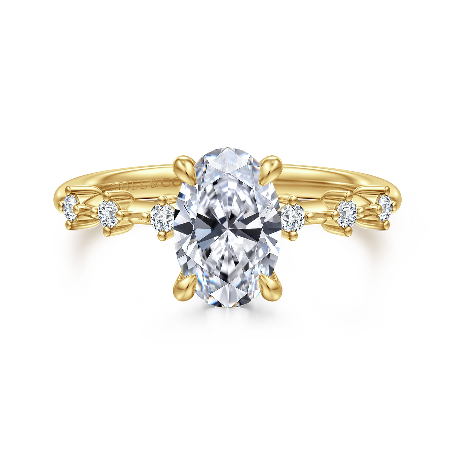 Joplin - 14K Yellow Gold Oval Diamond Engagement Ring - 0.16 ct - Shot 1