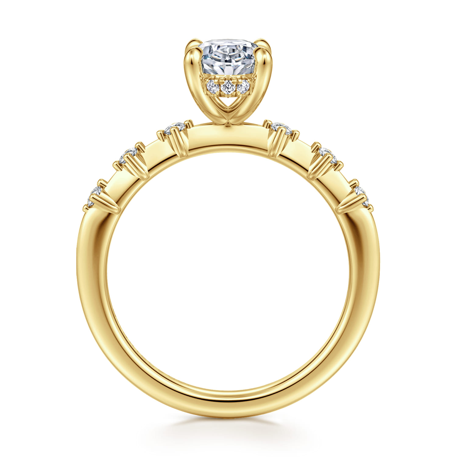 Joplin - 14K Yellow Gold Oval Diamond Engagement Ring - 0.16 ct - Shot 2
