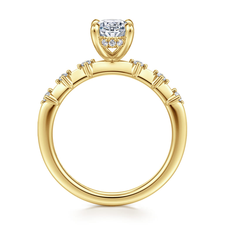 Joplin - 14K Yellow Gold Oval Diamond Engagement Ring - 0.16 ct - Shot 2