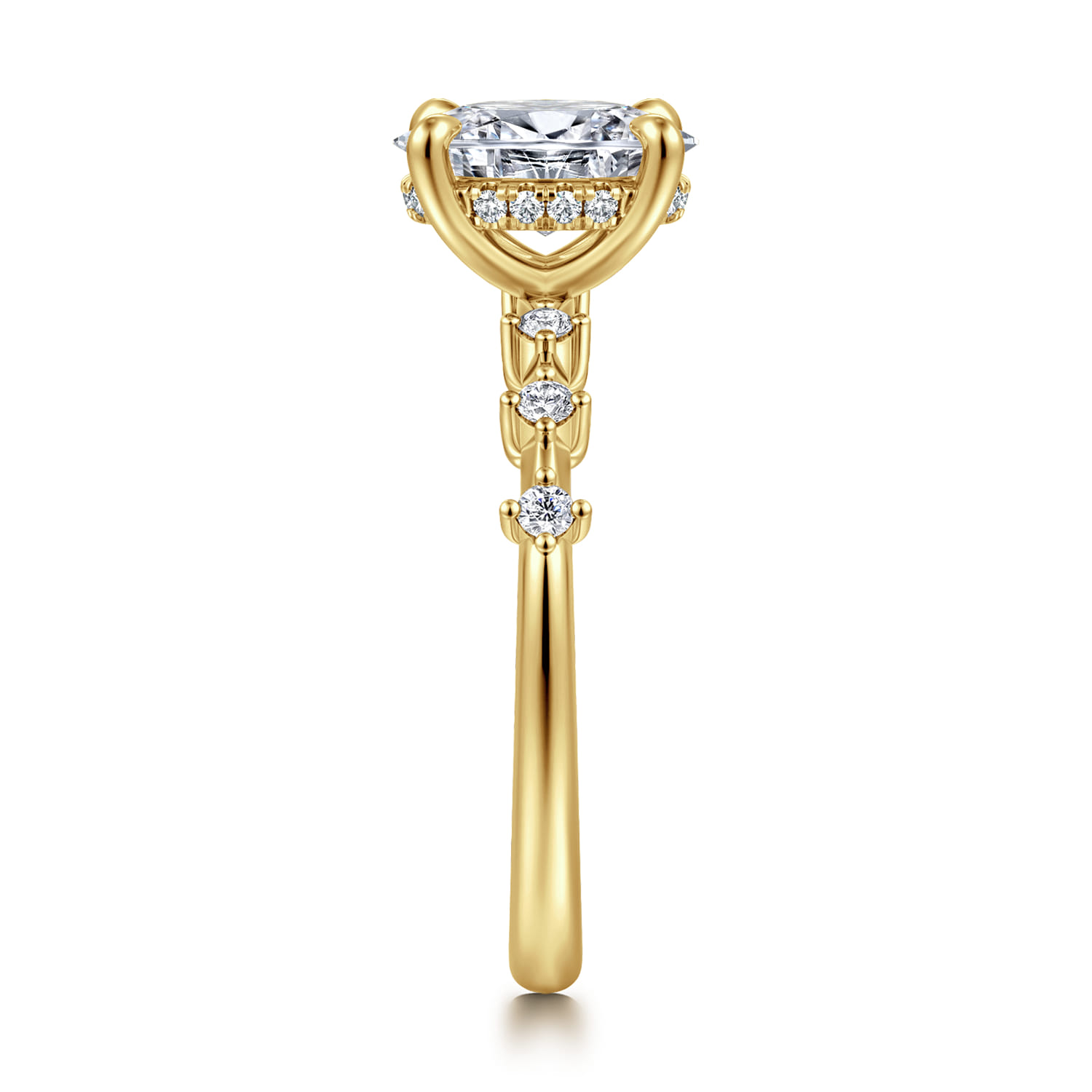 Joplin - 14K Yellow Gold Oval Diamond Engagement Ring - 0.16 ct - Shot 4