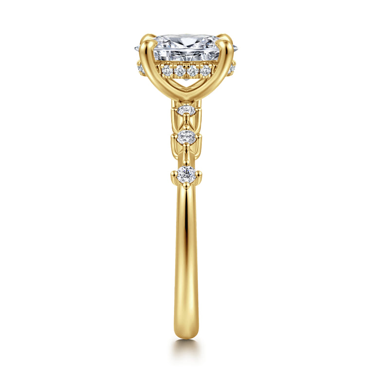 Joplin - 14K Yellow Gold Oval Diamond Engagement Ring - 0.16 ct - Shot 4
