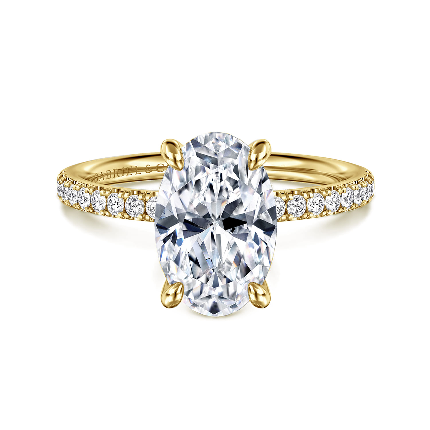 Twain - 14K Yellow Gold Oval Diamond Engagement Ring - 0.2 ct - Shot 1