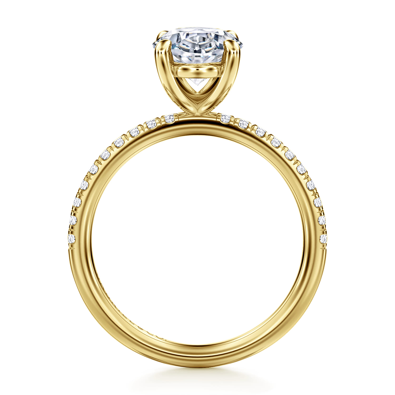 Twain - 14K Yellow Gold Oval Diamond Engagement Ring - 0.2 ct - Shot 2