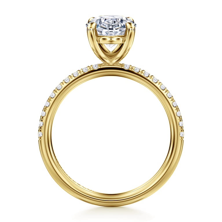 Twain - 14K Yellow Gold Oval Diamond Engagement Ring - 0.2 ct - Shot 2