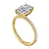 Twain - 14K Yellow Gold Oval Diamond Engagement Ring - 0.2 ct