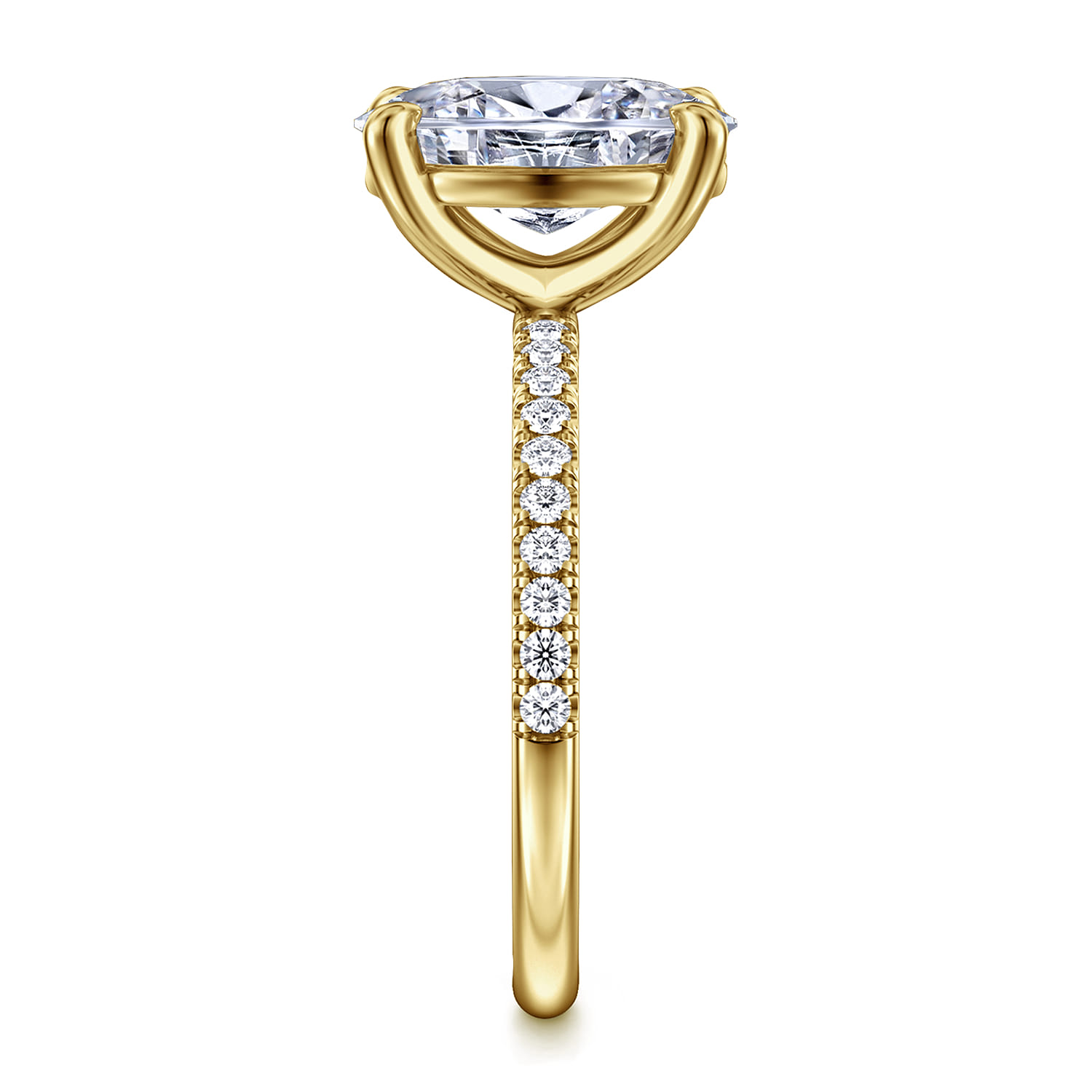 Twain - 14K Yellow Gold Oval Diamond Engagement Ring - 0.2 ct - Shot 4