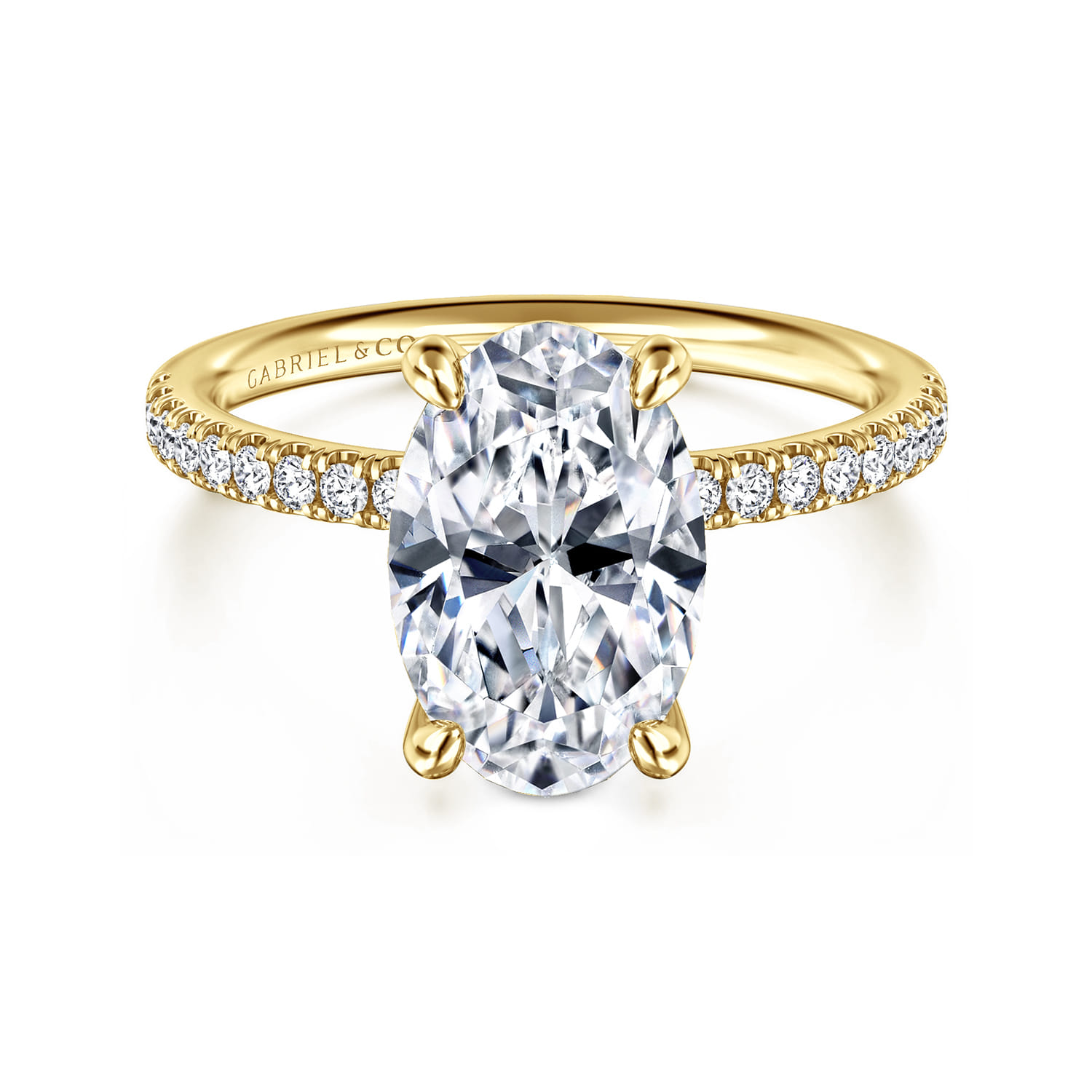 Twain - 14K Yellow Gold Oval Diamond Engagement Ring - 0.2 ct - Shot 1