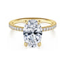 Twain - 14K Yellow Gold Oval Diamond Engagement Ring - 0.2 ct