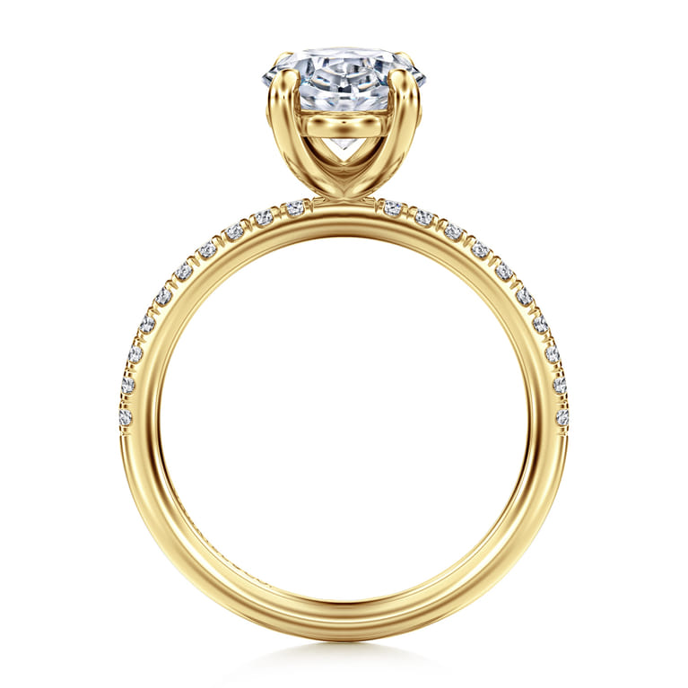 Twain - 14K Yellow Gold Oval Diamond Engagement Ring - 0.2 ct - Shot 2