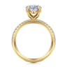 Twain - 14K Yellow Gold Oval Diamond Engagement Ring - 0.2 ct