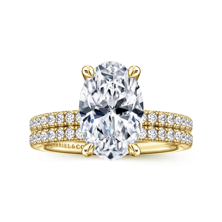 Twain - 14K Yellow Gold Oval Diamond Engagement Ring - 0.2 ct - Shot 4